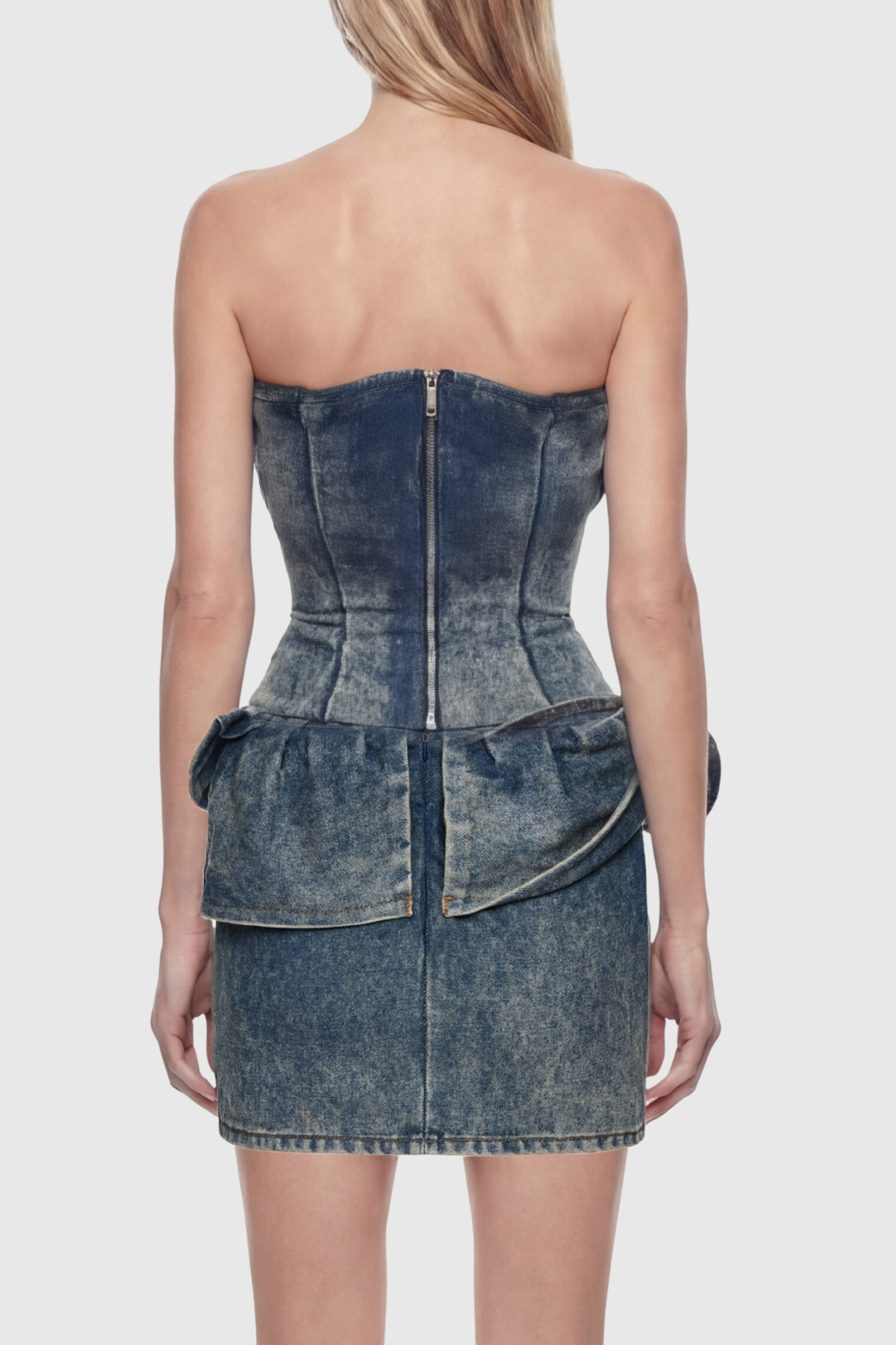Trudya Floral Denim Corset
