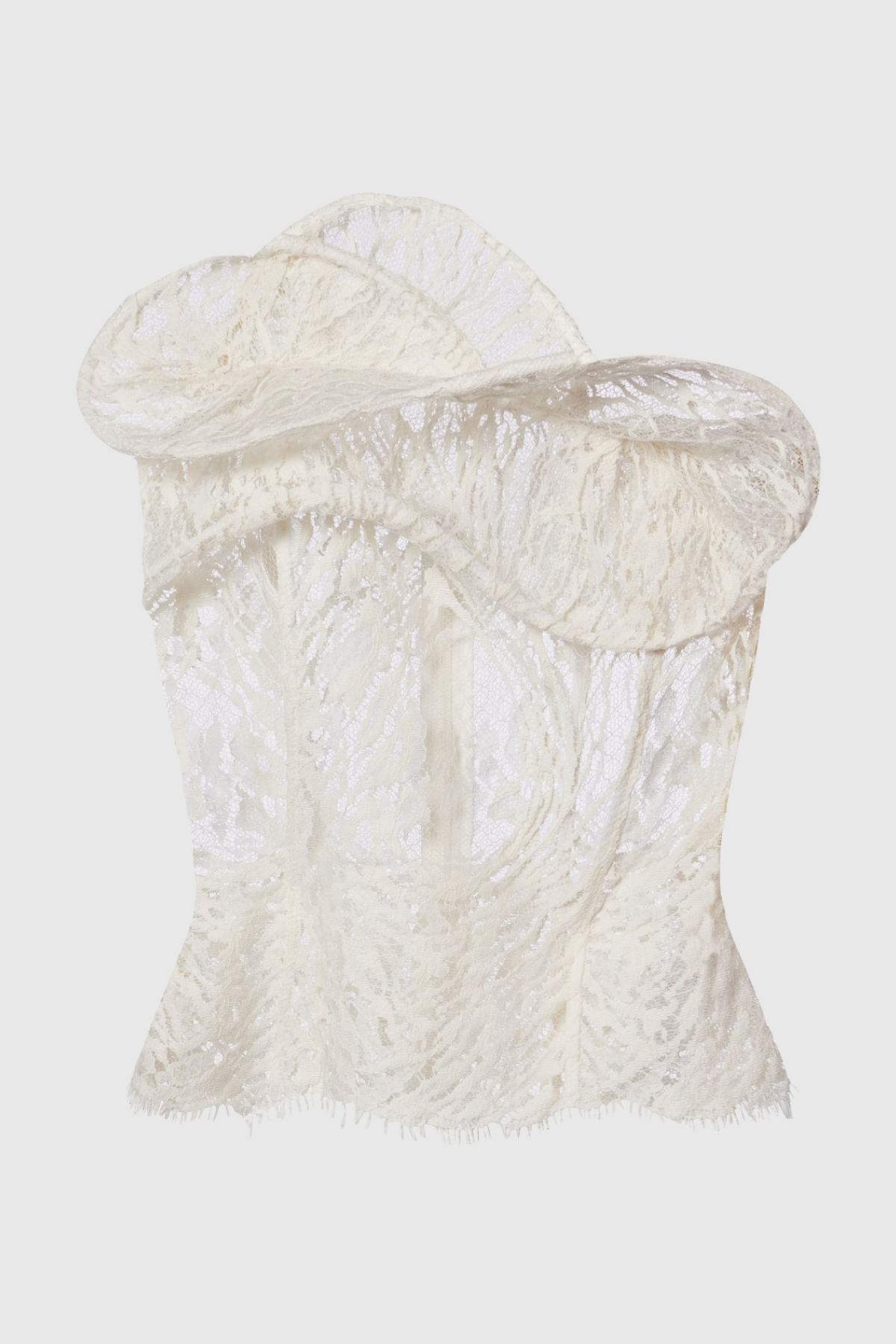 Trudya Floral Lace Corset - White
