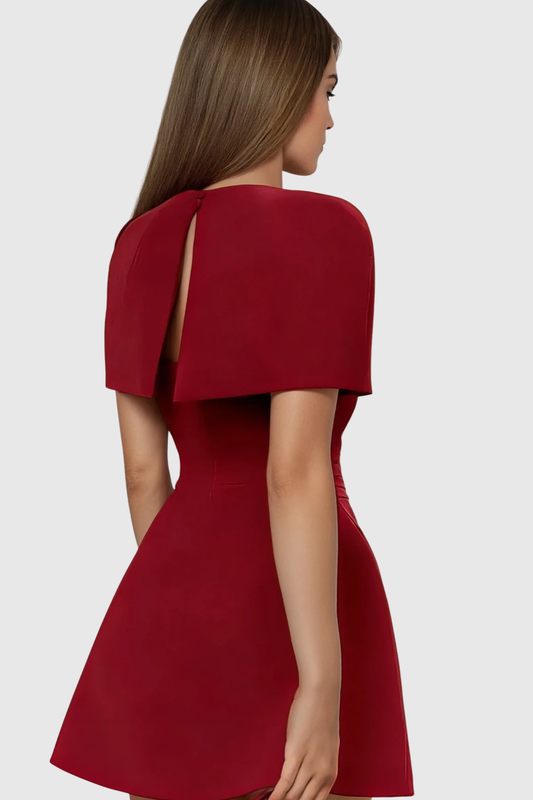 Uhtra Bow Shawl Embellished Mini Dress