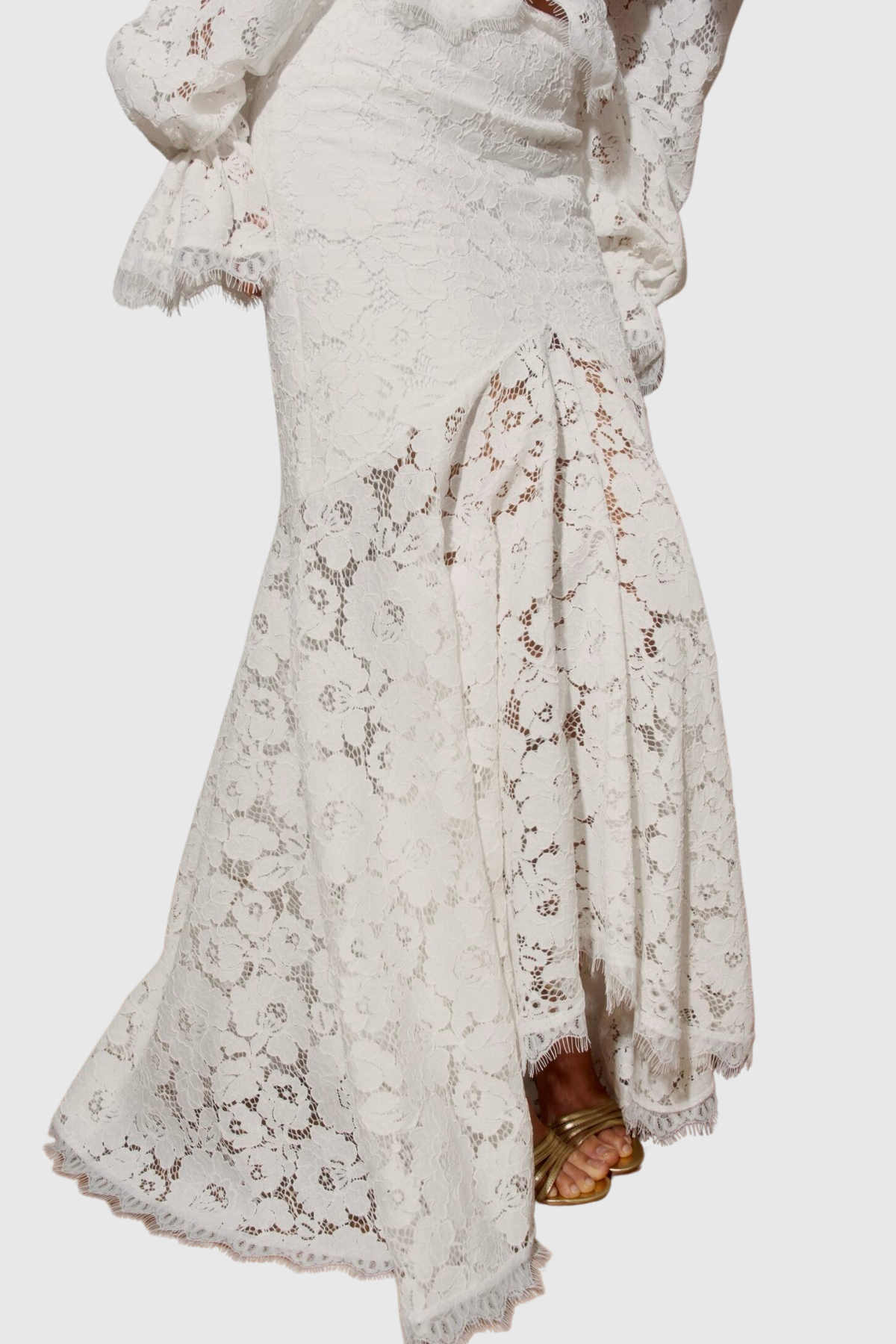 Umeko Lace Blouse & Maxi Skirt Set - White