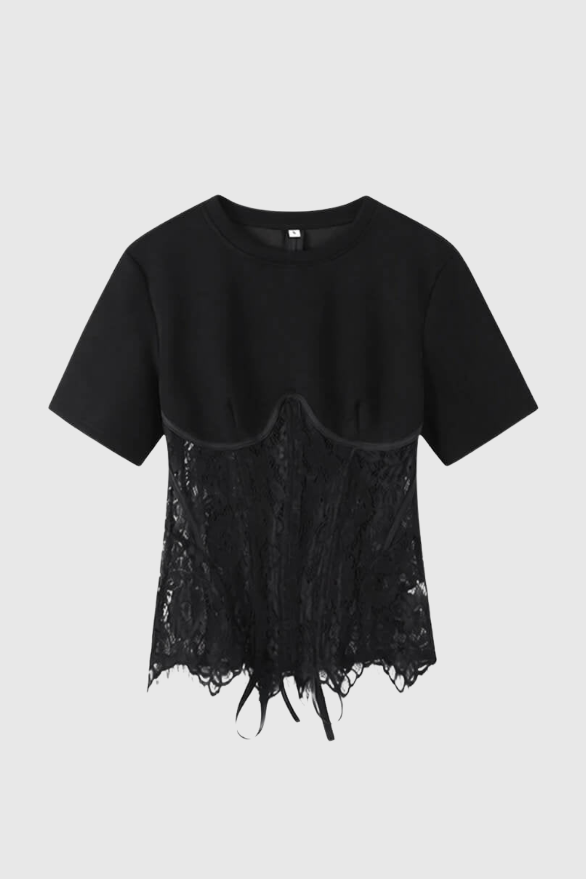 Urvasa Lace Corset T-shirt - Black