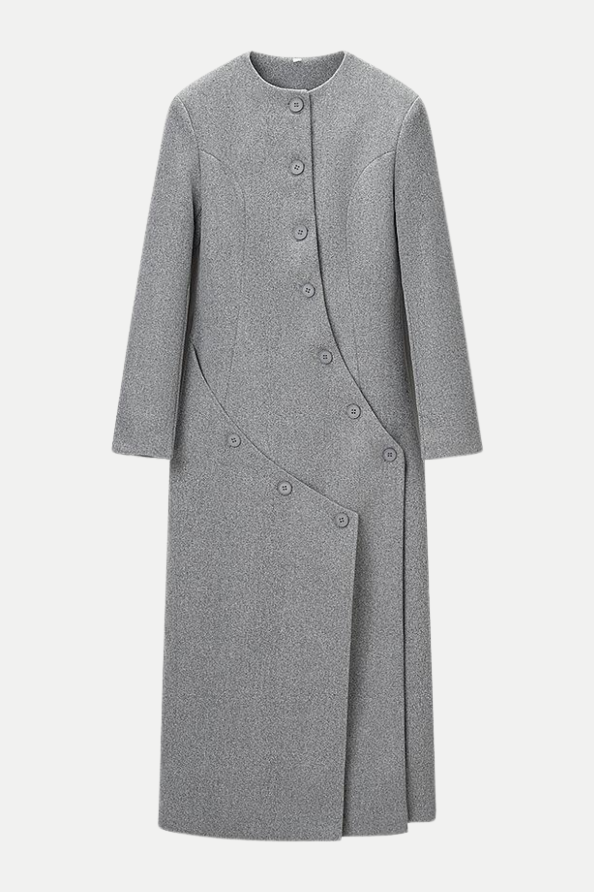 Valerio Asymmetric Button Split Coat