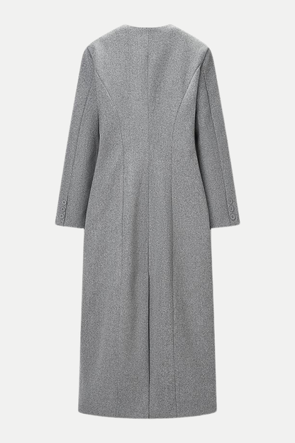 Valerio Asymmetric Button Split Coat