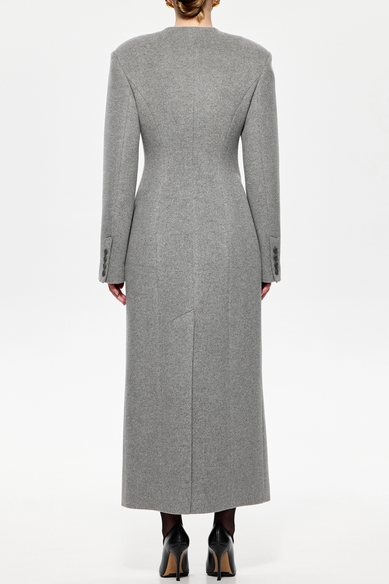 Valerio Asymmetric Button Split Coat
