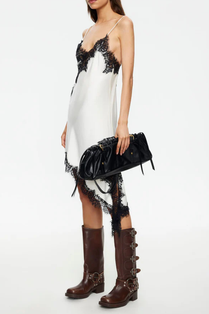 Valkyria Asymmetric Lace Mini Dress