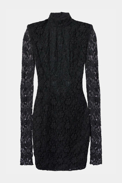 Vandya Lace Up Backless Mini Dress - Black