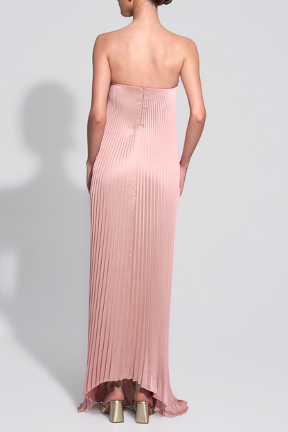 Vatalie Strapless Pleated Maxi Dress - Pink