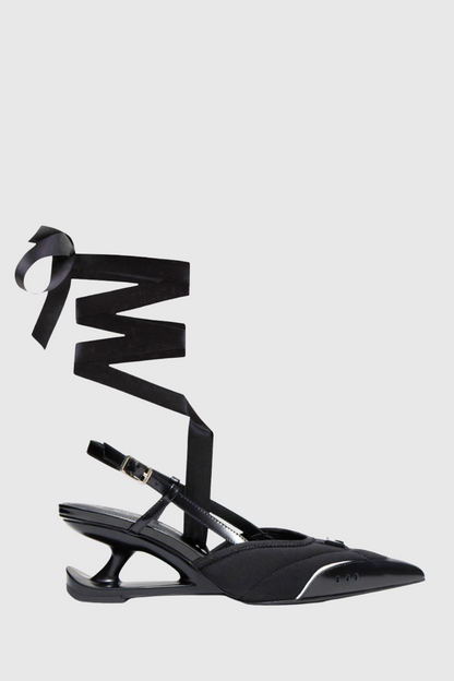 Vawson Slingbacks Lace-up Pumps - Black