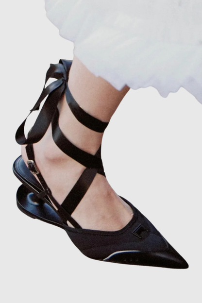 Vawson Slingbacks Lace-up Pumps - Black
