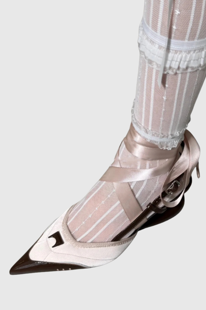 Vawson Slingbacks Lace-up Pumps - Pink