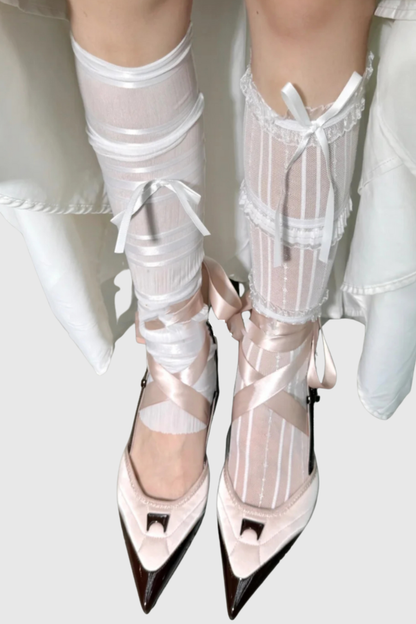 Vawson Slingbacks Lace-up Pumps - Pink