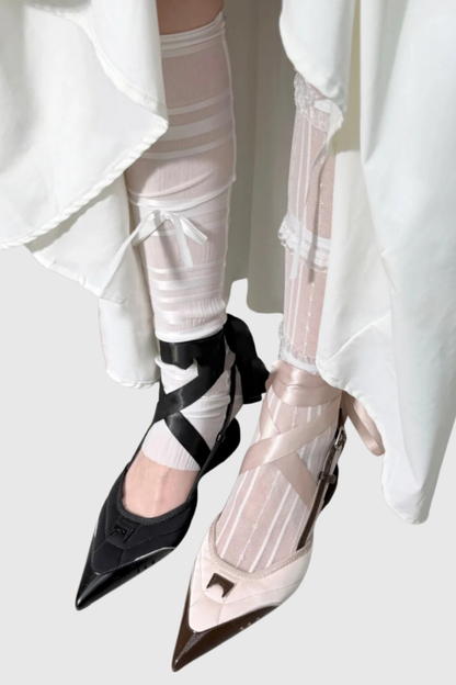 Vawson Slingbacks Lace-up Pumps - Pink