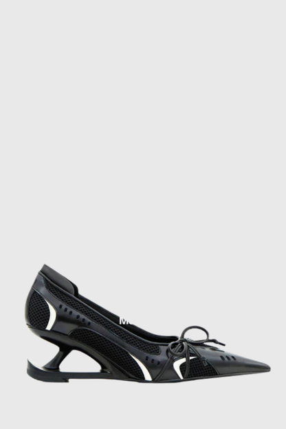 Vawson Splicing Bow Sneaker Pumps - Black