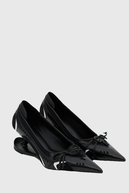 Vawson Splicing Bow Sneaker Pumps - Black