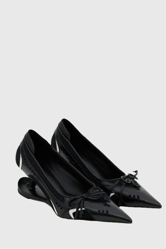 Vawson Splicing Bow Sneaker Pumps - Black