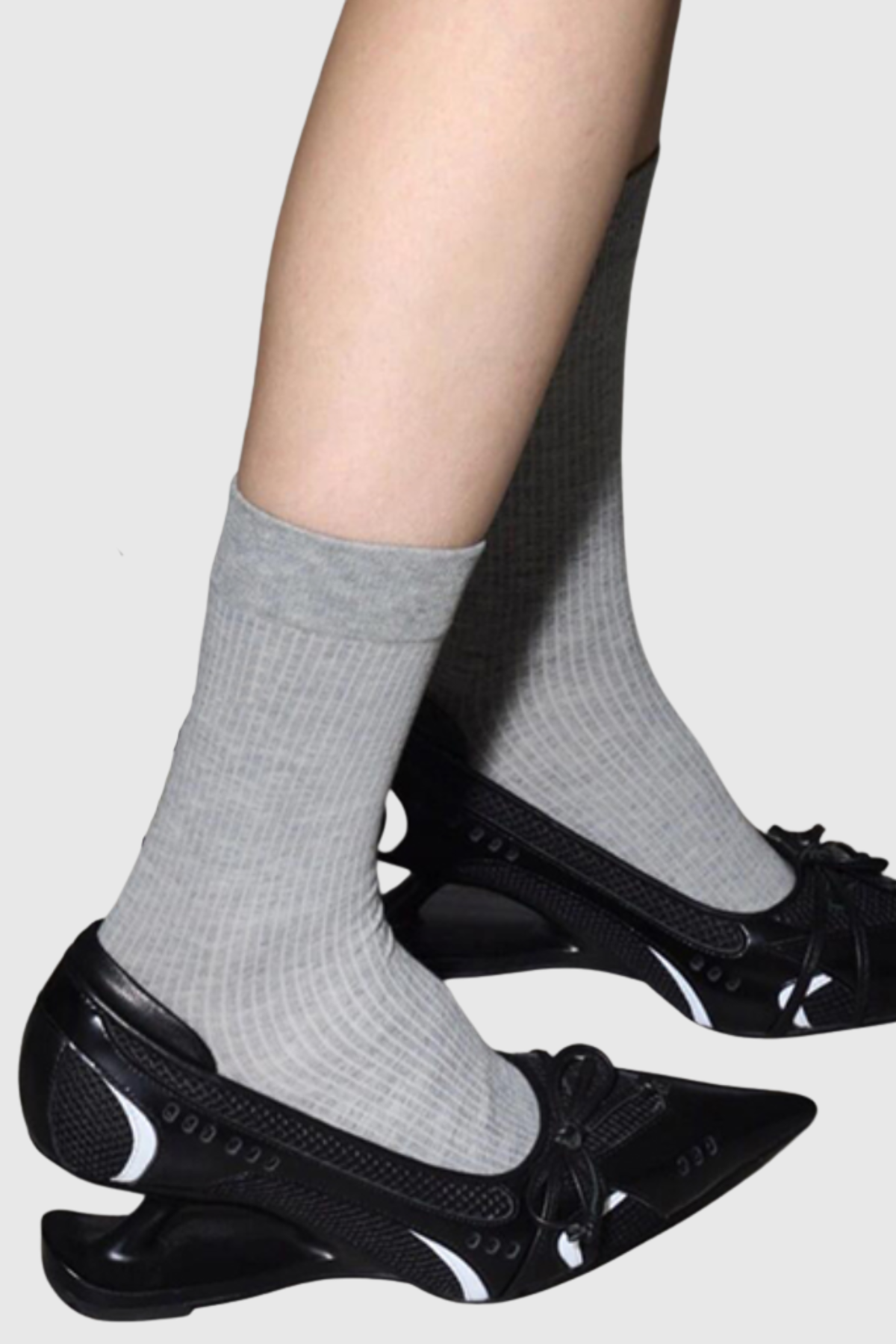 Vawson Splicing Bow Sneaker Pumps - Black