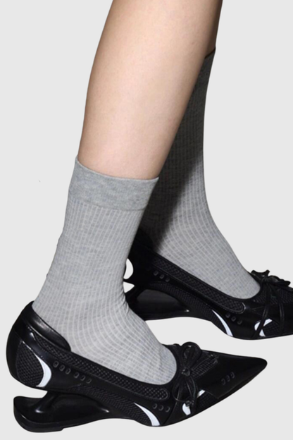 Vawson Splicing Bow Sneaker Pumps - Black