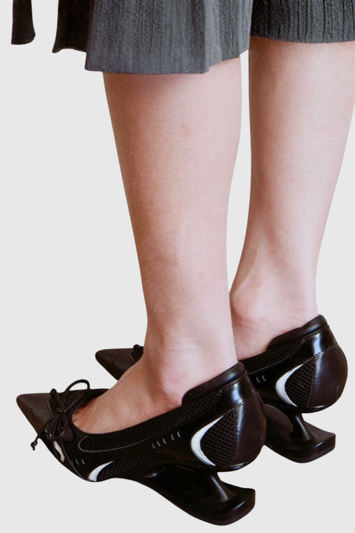 Vawson Splicing Bow Sneaker Pumps - Black