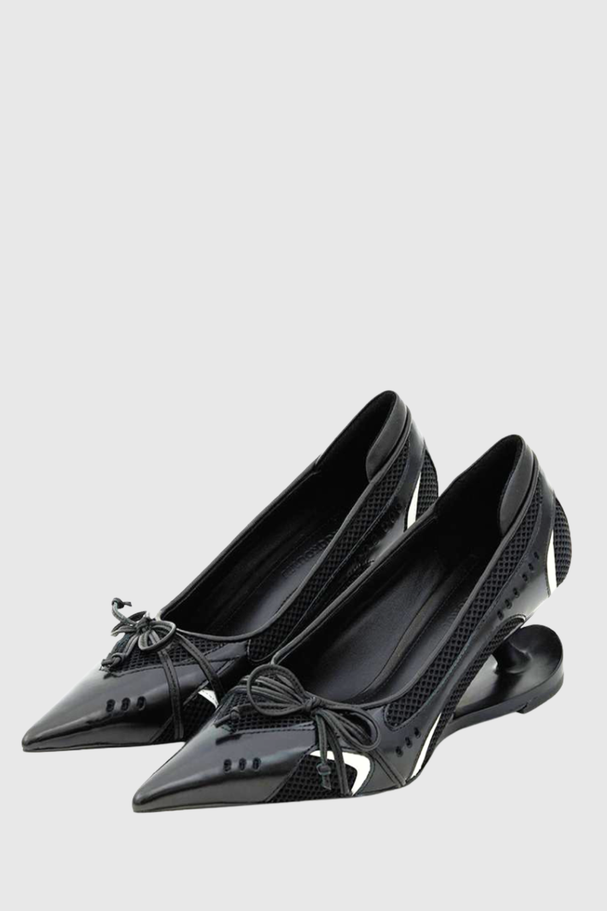 Vawson Splicing Bow Sneaker Pumps - Black