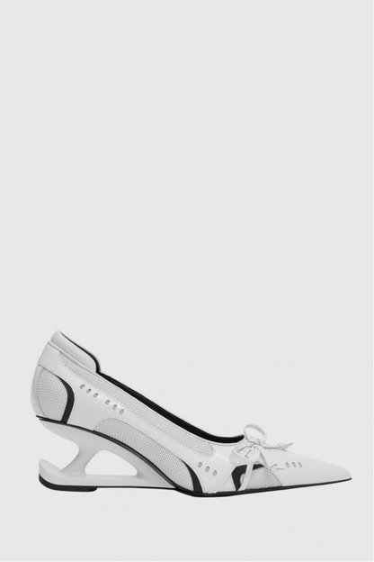 Vawson Splicing Bow Sneaker Pumps - White