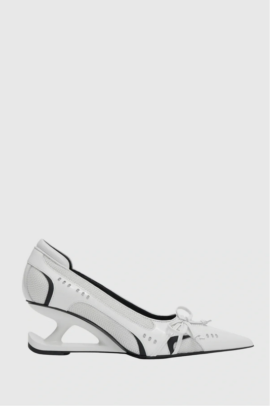 Vawson Splicing Bow Sneaker Pumps - White