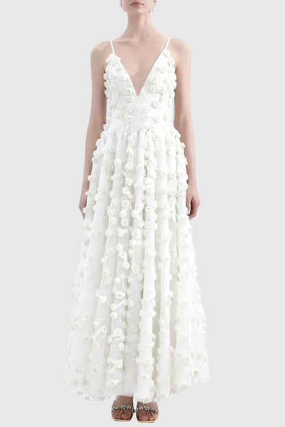 Veera Floral Appliqué Maxi Dress