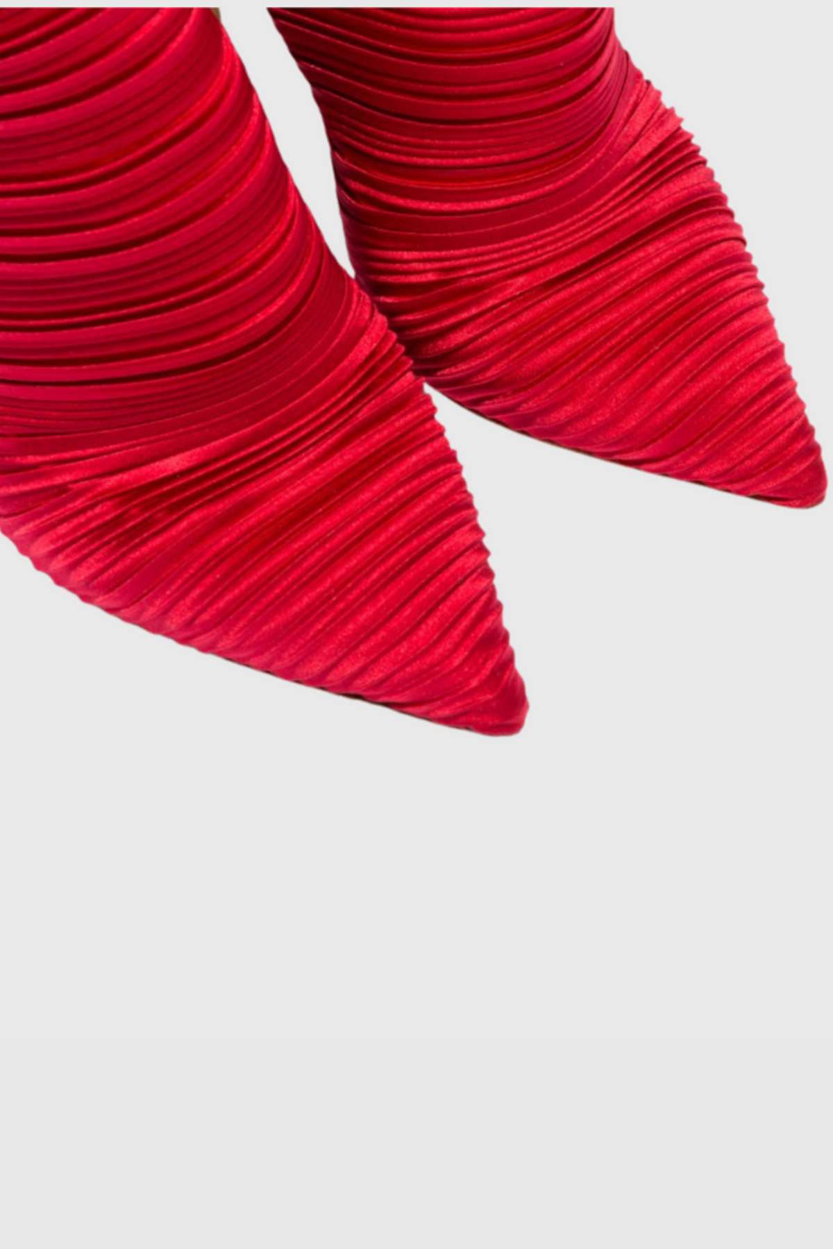 Veilsa Ribbed Velvet Over The Knee Boots - Red