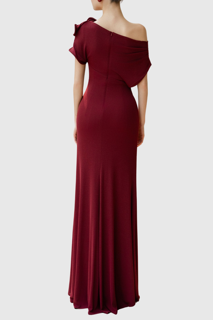 Velmare Off Shoulder Floral Ruched Maxi Dress
