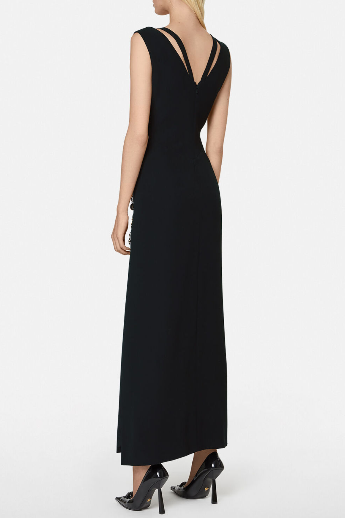 Venetia Pin Embellished Split Midi Bandage Dress