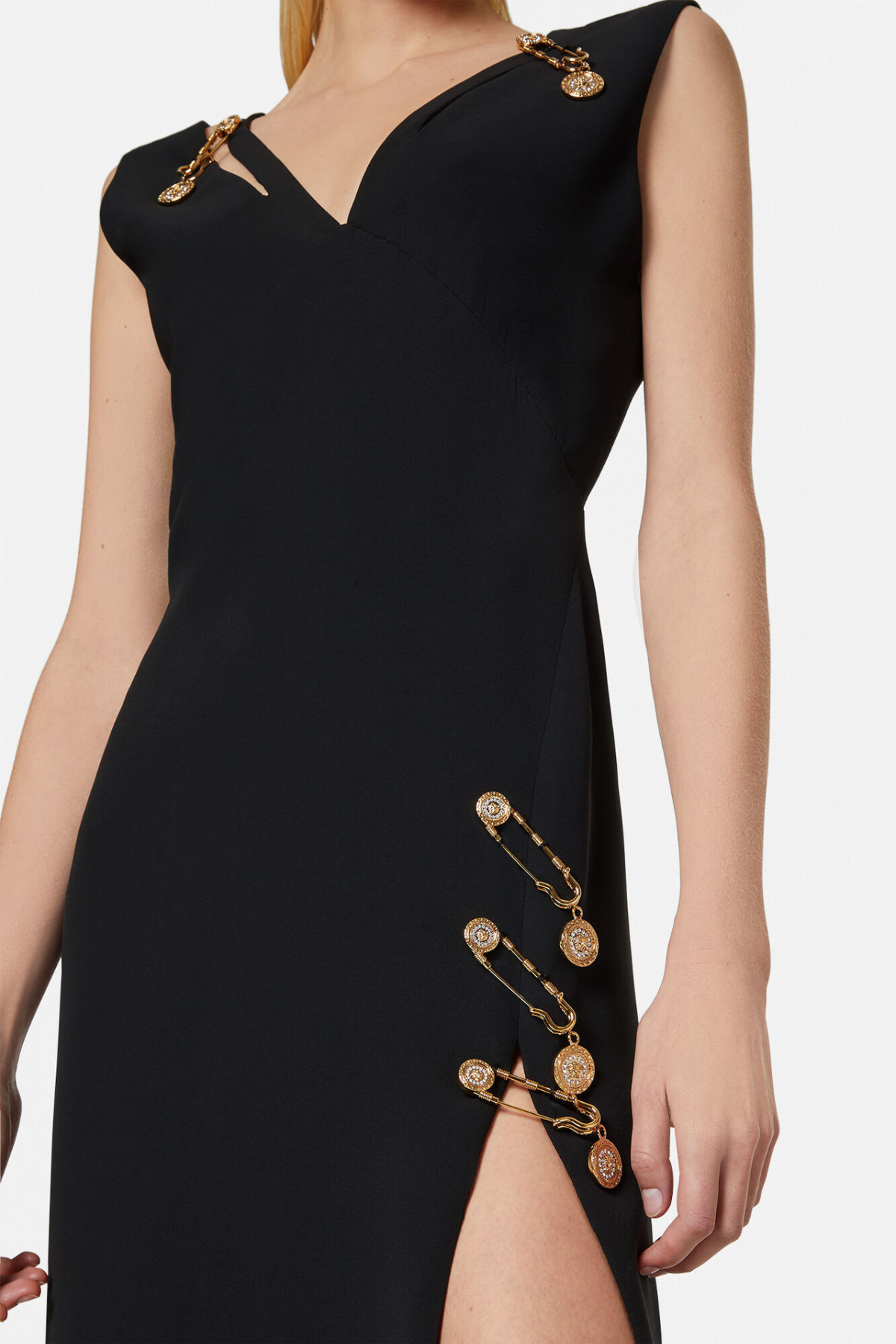 Venetia Pin Embellished Split Midi Bandage Dress