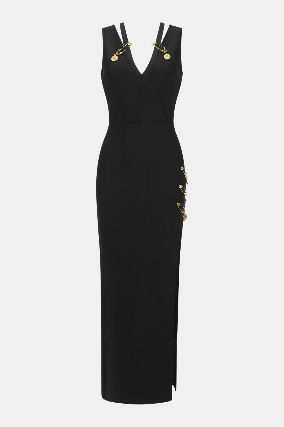 Venetia Pin Embellished Split Midi Bandage Dress