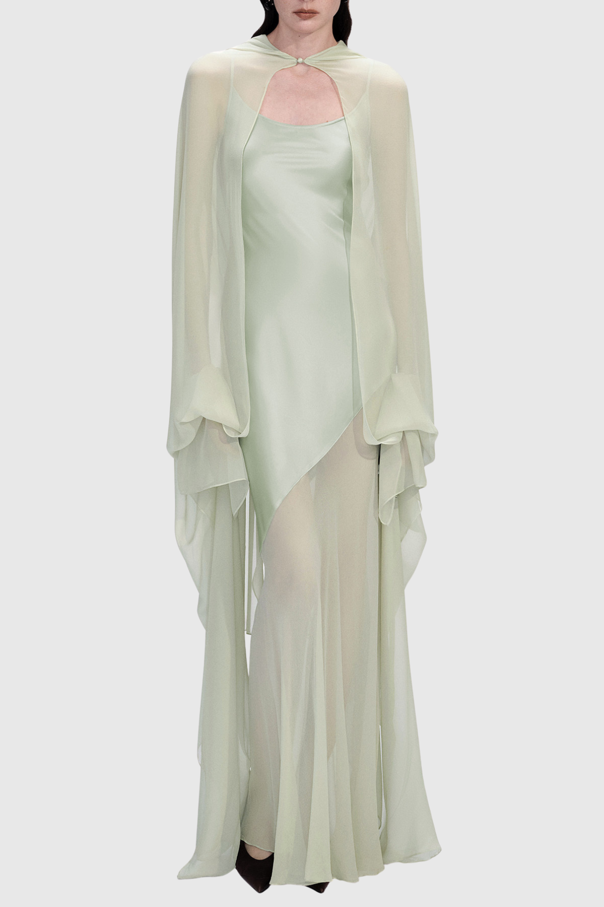 Venico Silk Tulle Maxi Dress