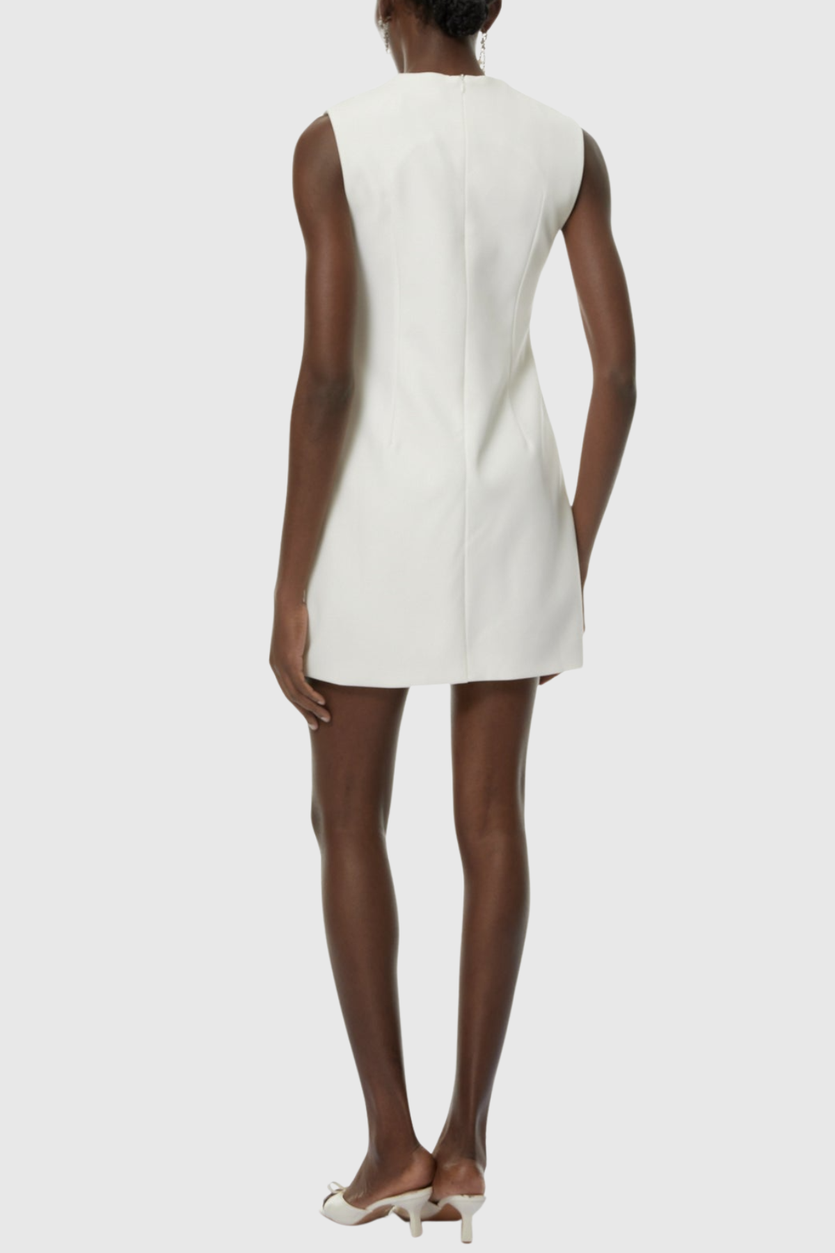 Ventura Floral Applique Sleeveless Mini Dress - White