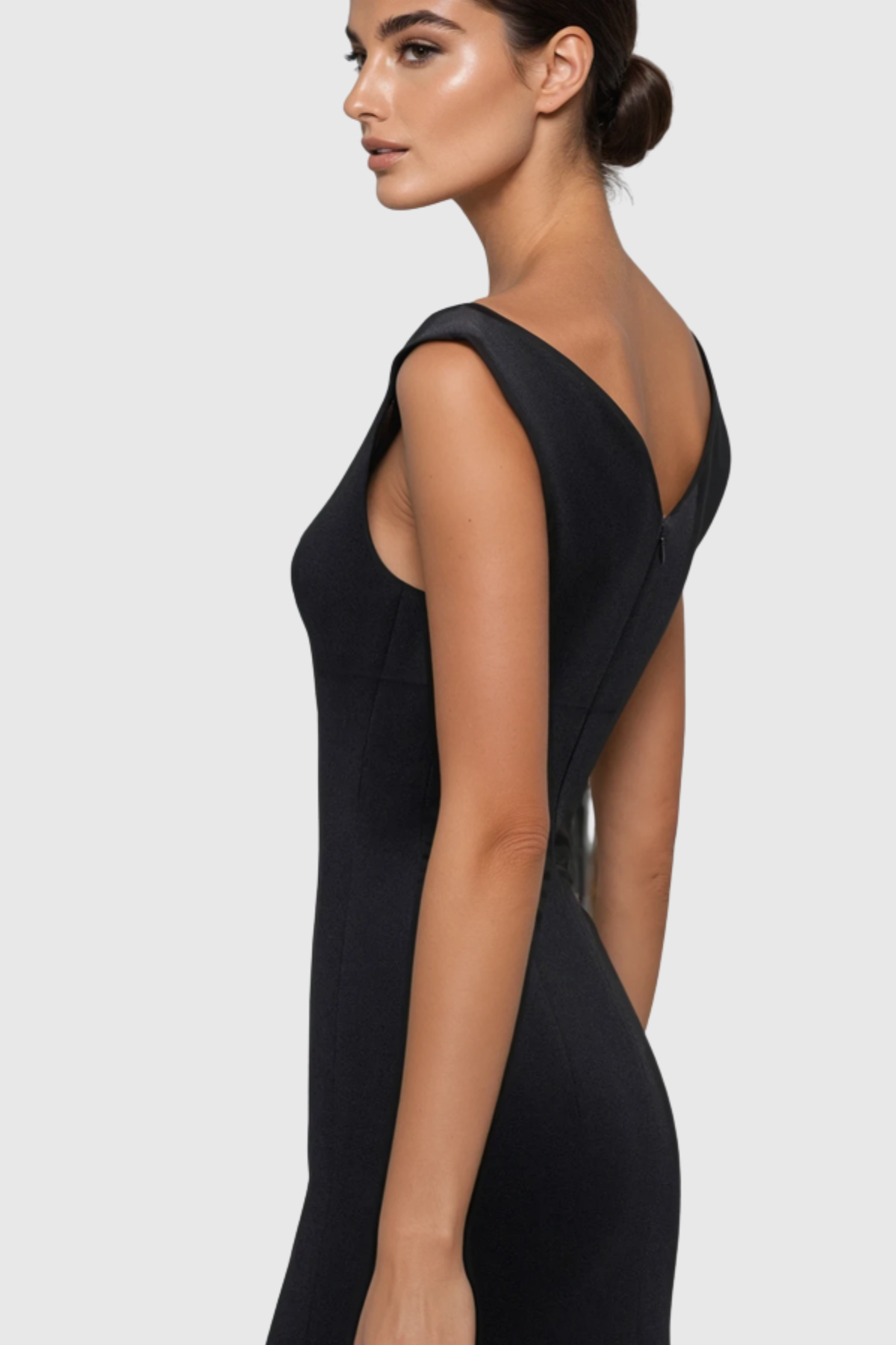Vered Off Shoulder Belted Midi Dress - Black