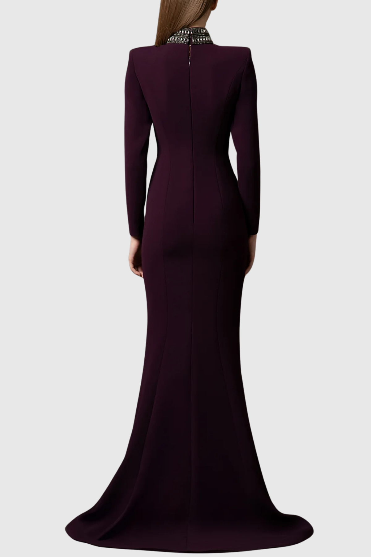 Verena Crystal Trim Cutout Flared Maxi Dress