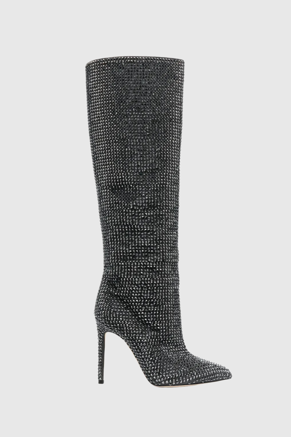 Verese Crystal Embellished Stiletto Boots - Black