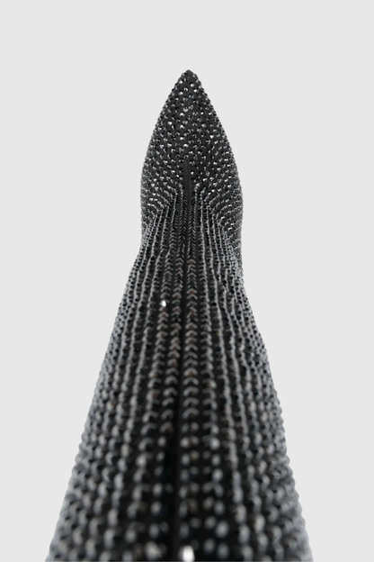 Verese Crystal Embellished Stiletto Boots - Black