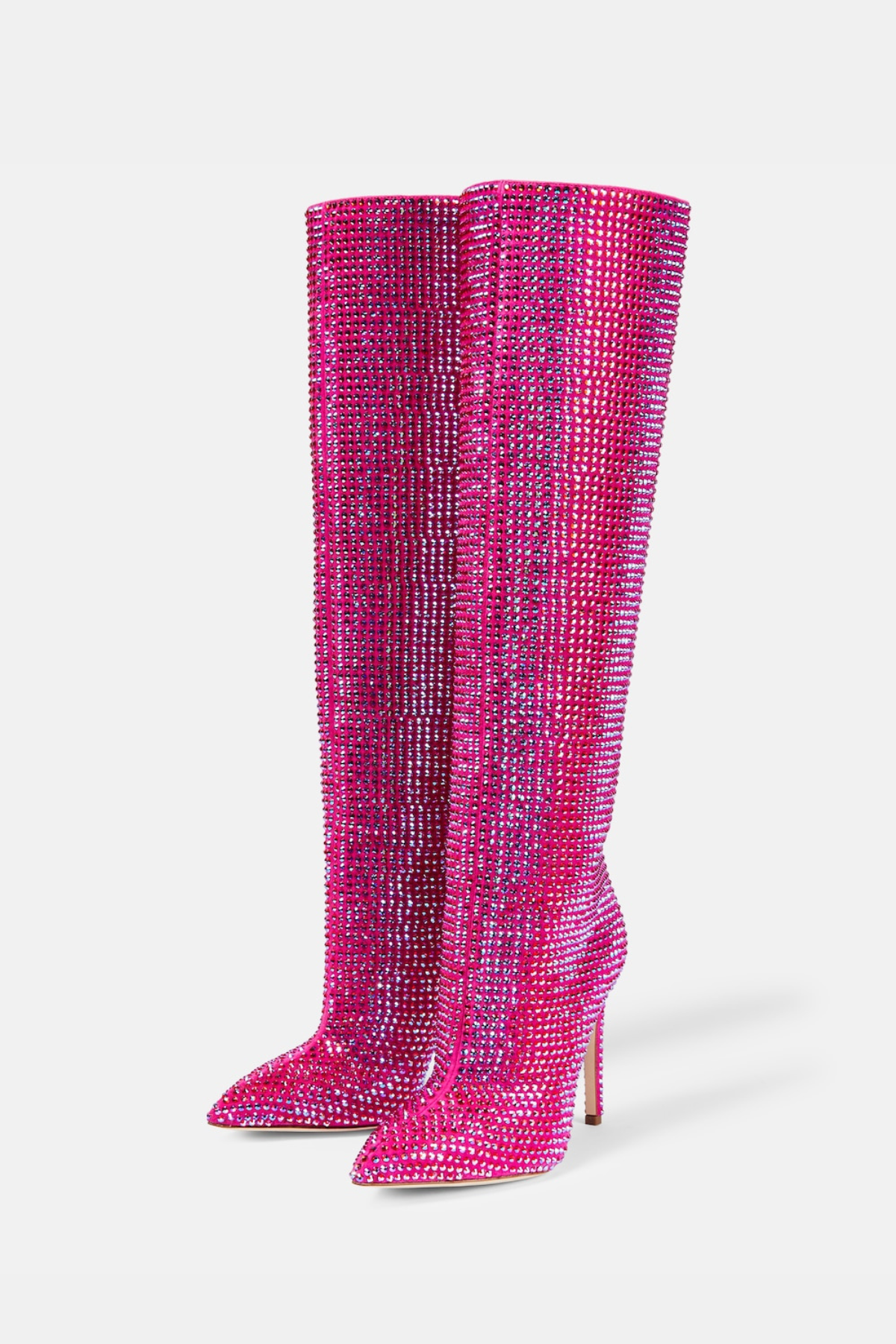 Verese Crystal Embellished Stiletto Boots - Pink