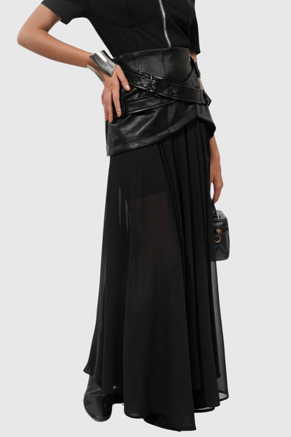 Vieira Deconstruct Belted Maxi Skirt