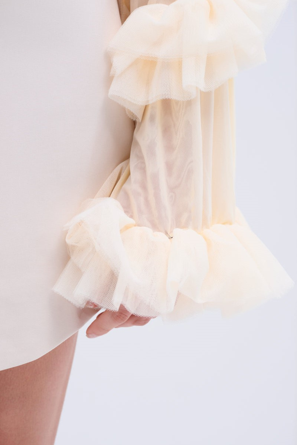 Viha Ruffle Sleeve Blazer Mini Dress - Beige