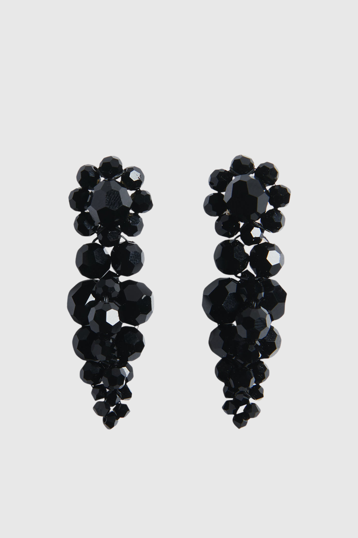 Vihoa Crystal Beaded Cluster Earrings - Black