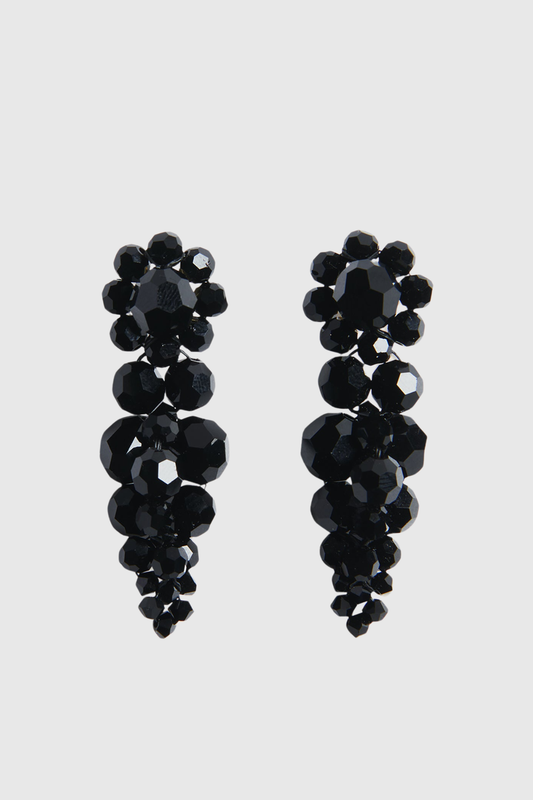 Vihoa Crystal Beaded Cluster Earrings - Black