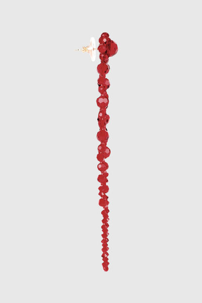 Vihoa Crystal Beaded Drip Earrings - Red