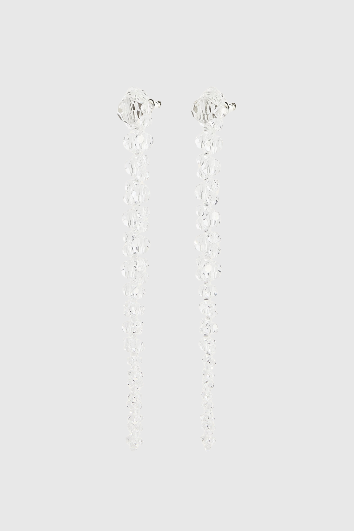 Vihoa Crystal Beaded Drip Earrings - Transparent