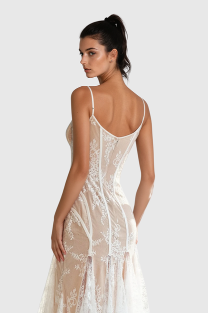 Vills Flared Lace Midi Dress