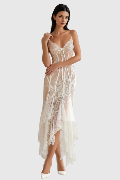 Vills Flared Lace Midi Dress