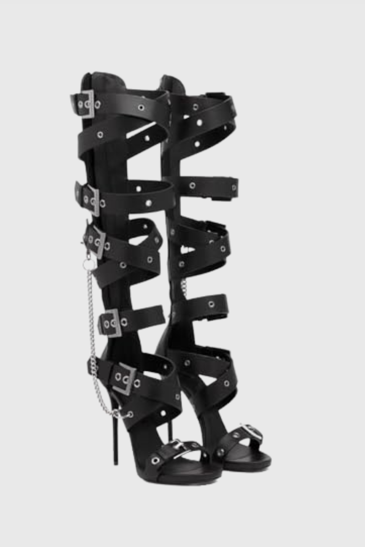Vinny Buckle Knee High Gladiator Sandals