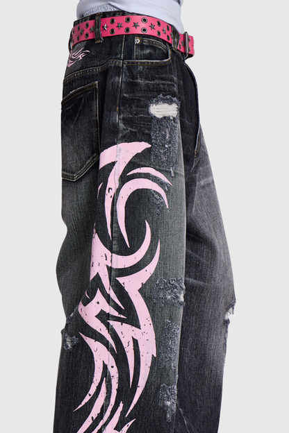 Violaine Blade Print Colossus Jeans - Black