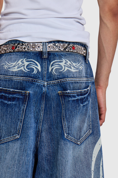 Violaine Blade Print Colossus Jeans - Blue
