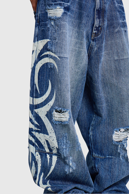 Violaine Blade Print Colossus Jeans - Blue